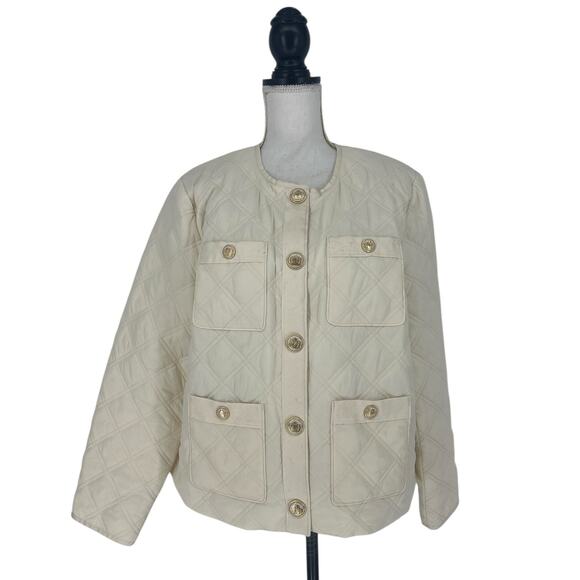 Veronica Beard Shalia Quilted Jacket in Ivory - Picture 3 of 16